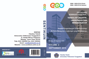 Prosiding Seminar Nasional Teknologi Industri, Lingkungan dan Infrastruktur 