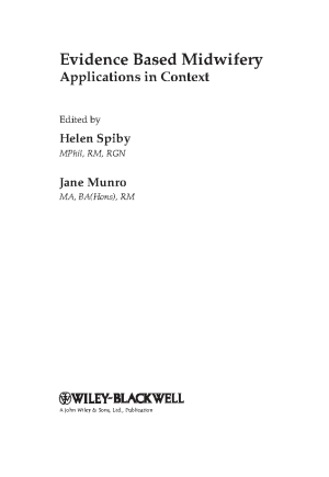Image of Evidence based midwifery: applications in context