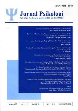 Jurnal Psikologi : Fakultas Psikologi Universitas Gadjah Mada (SK DIKTI No. 66b/DIKTI/Kep./2011)
